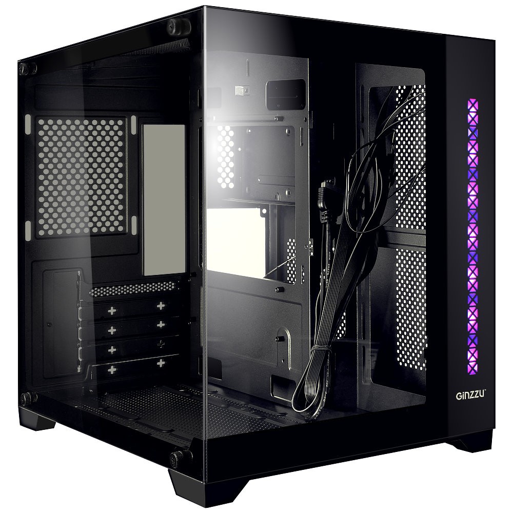 Корпус Ginzzu V320 RGB подсветка, закаленное стекло